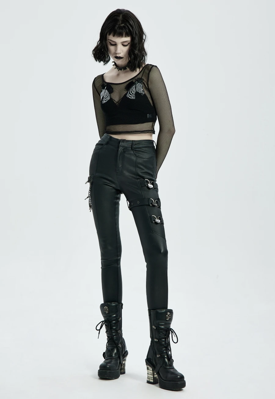 Pantalon Femme PUNK RAVE 'coeur Noir' – Image 5