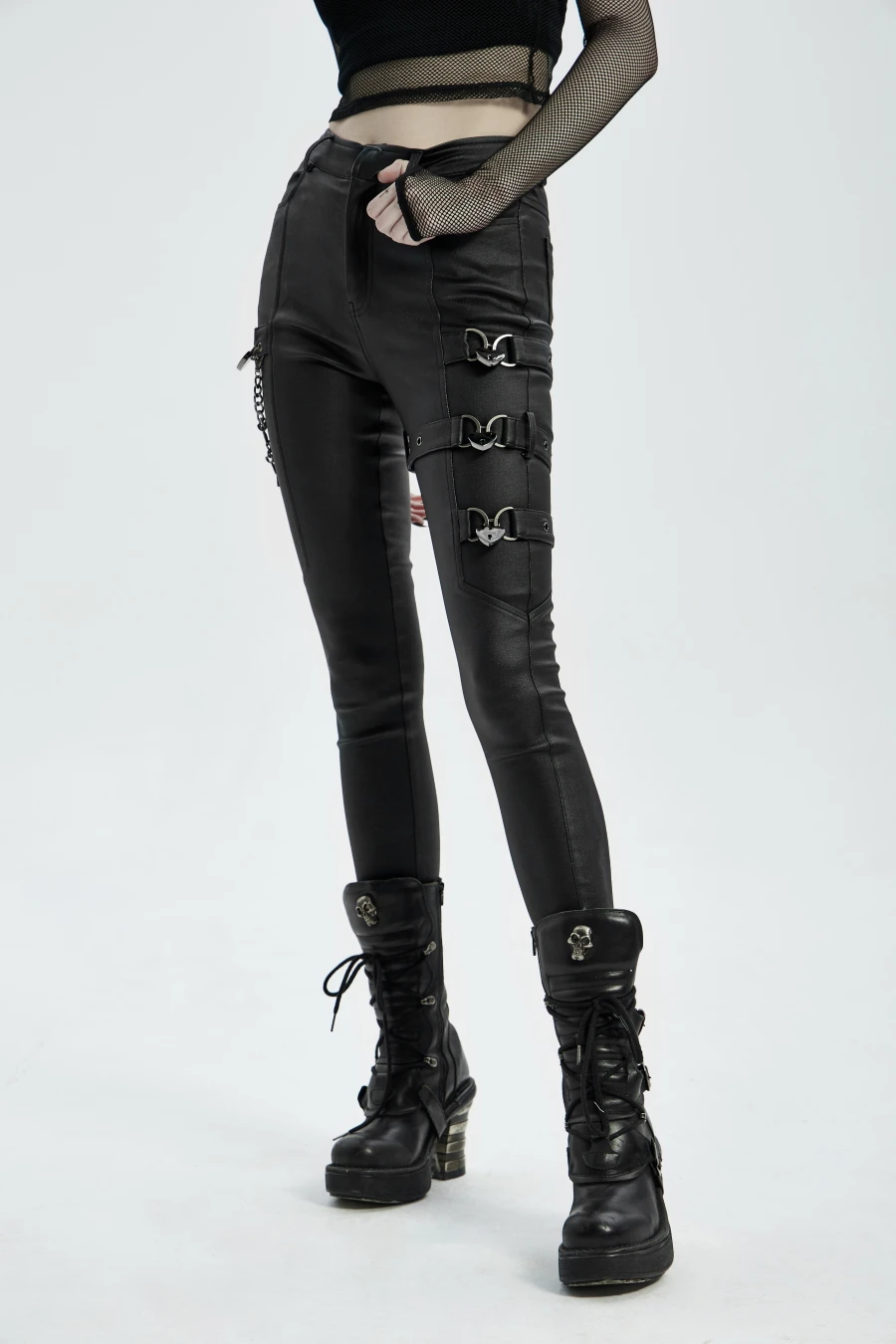 Pantalon Femme PUNK RAVE 'coeur Noir' – Image 2