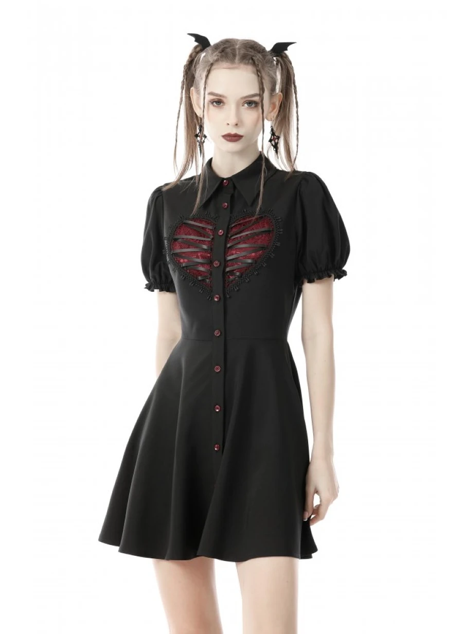 Robe Lolita DARK IN LOVE 'coeur Rouge'