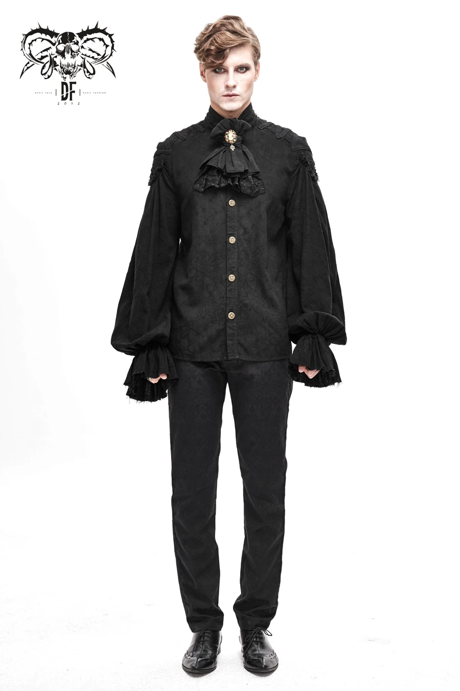 Jabot De Chemise Noir DEVIL FASHION – Image 5