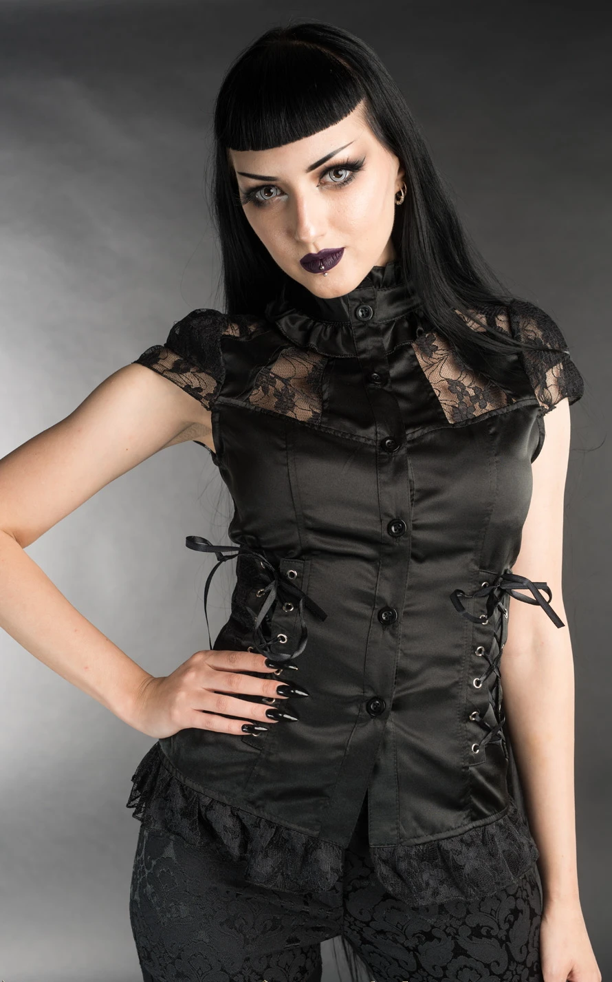Chemisier Gothique Manches Courtes