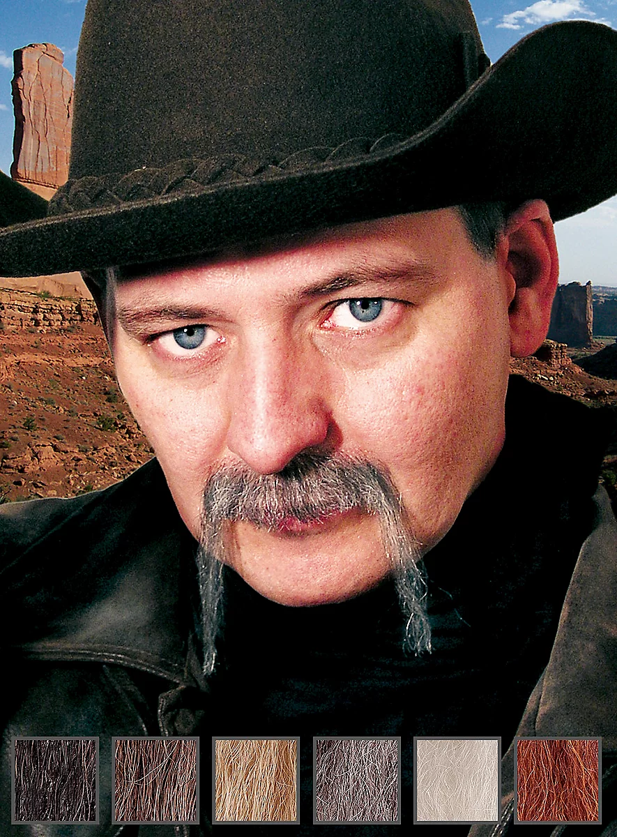 Cowboy Moustache Professionnelle En Poils Véritables