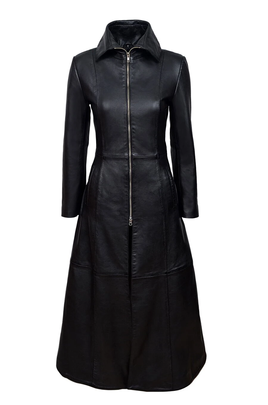 Long Manteau Cuir Gothique Vampire Femme – Image 4