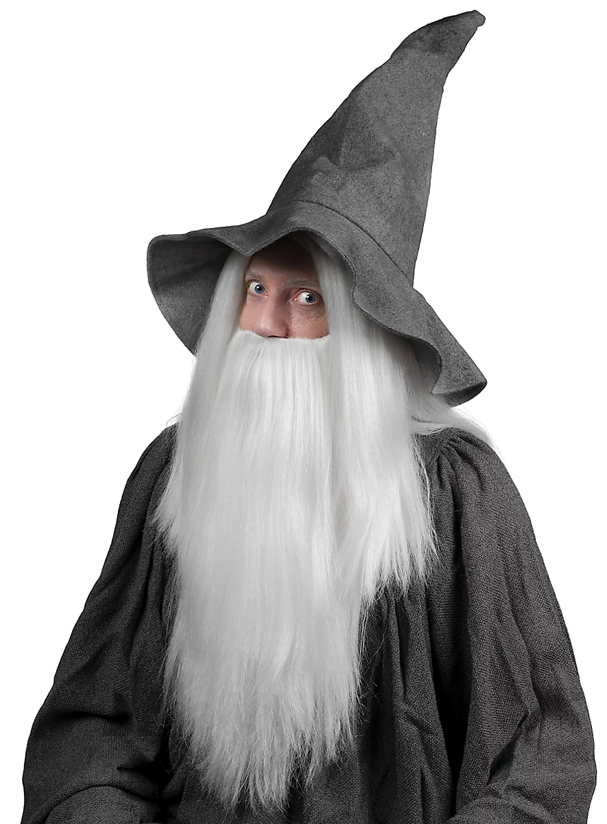 Perruque Gris-blanc à Cheveux Longs Avec Barbe Complète Jusqu'à La Poitrine – Image 5