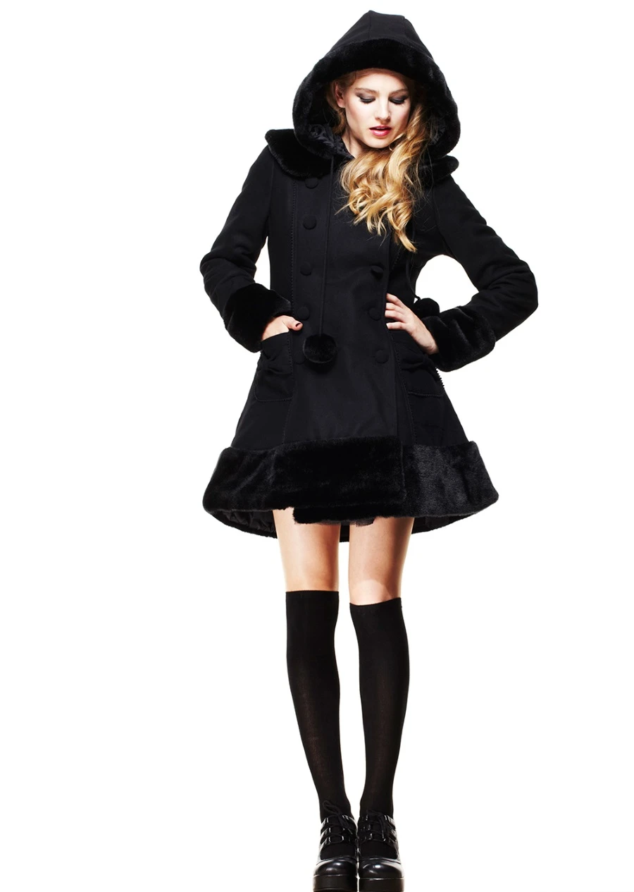 Manteau Gothique Lolita Noir HELL BUNNY
