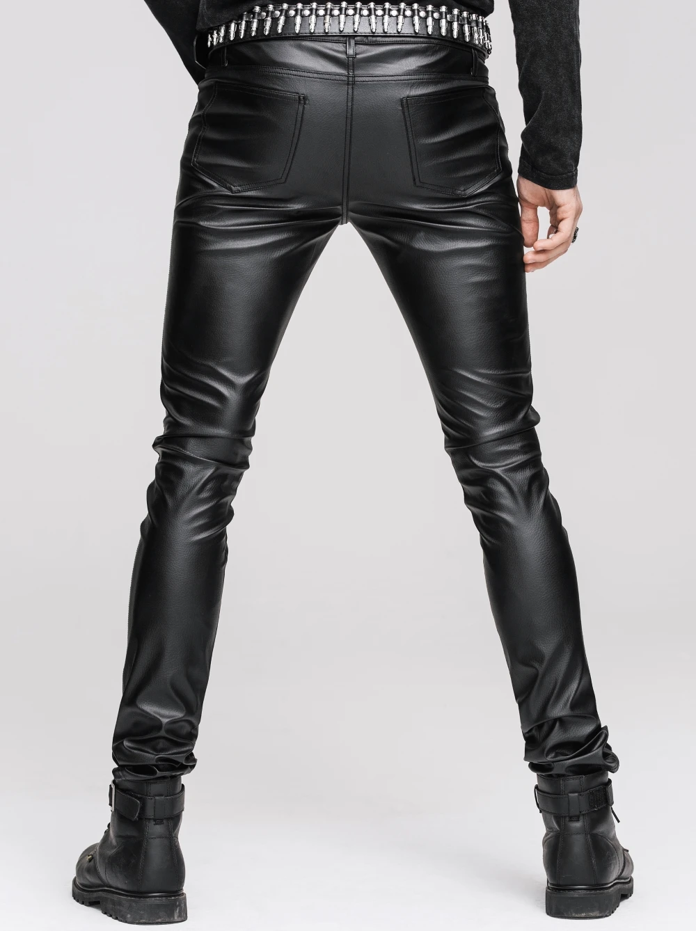 Pantalon Gothique Homme En Simili Cuir Noir – Image 3