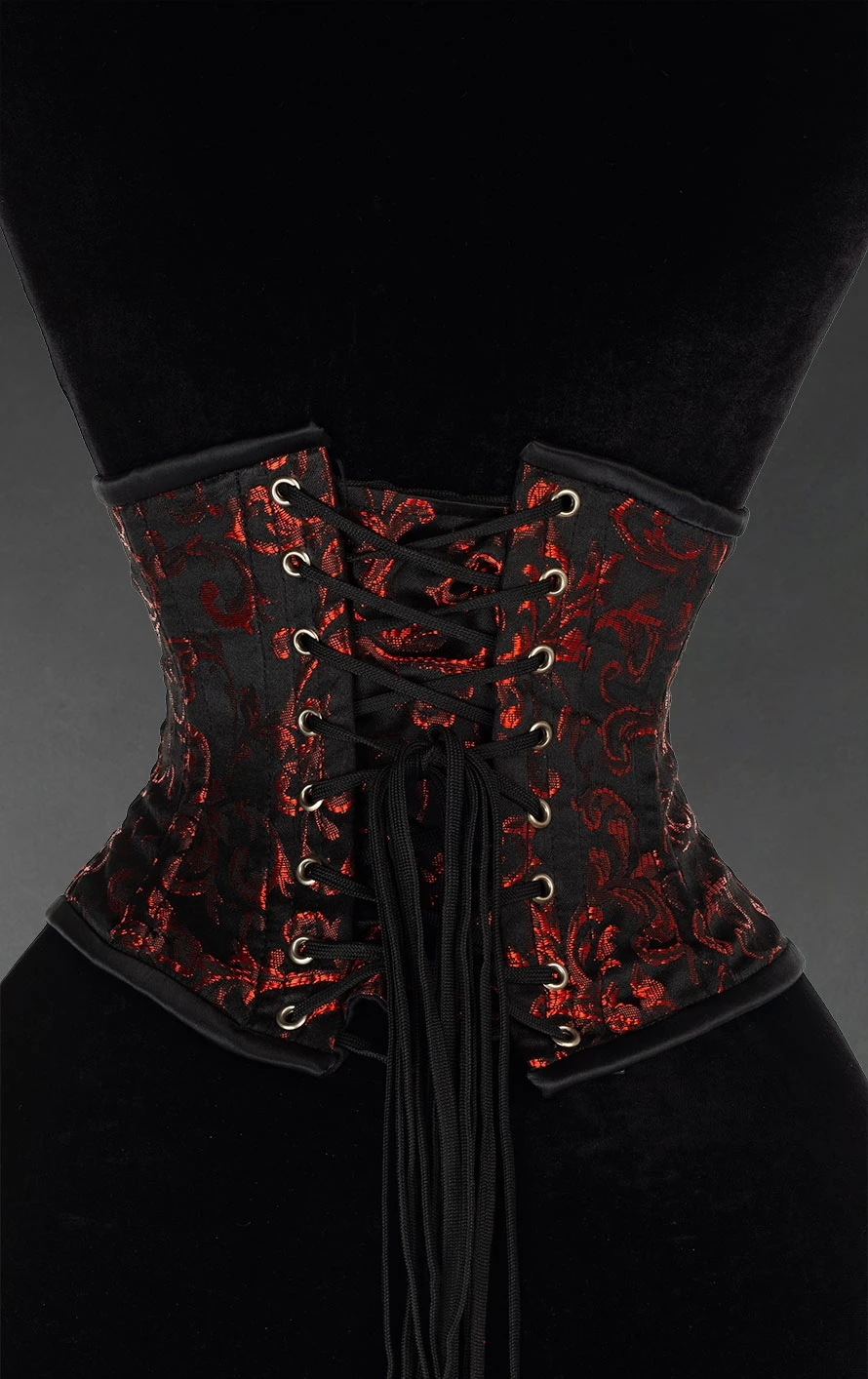 Serre-taille Gothique Brocarde Rouge – Image 2