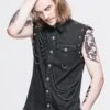 Chemise Goth Rock Sans Manches