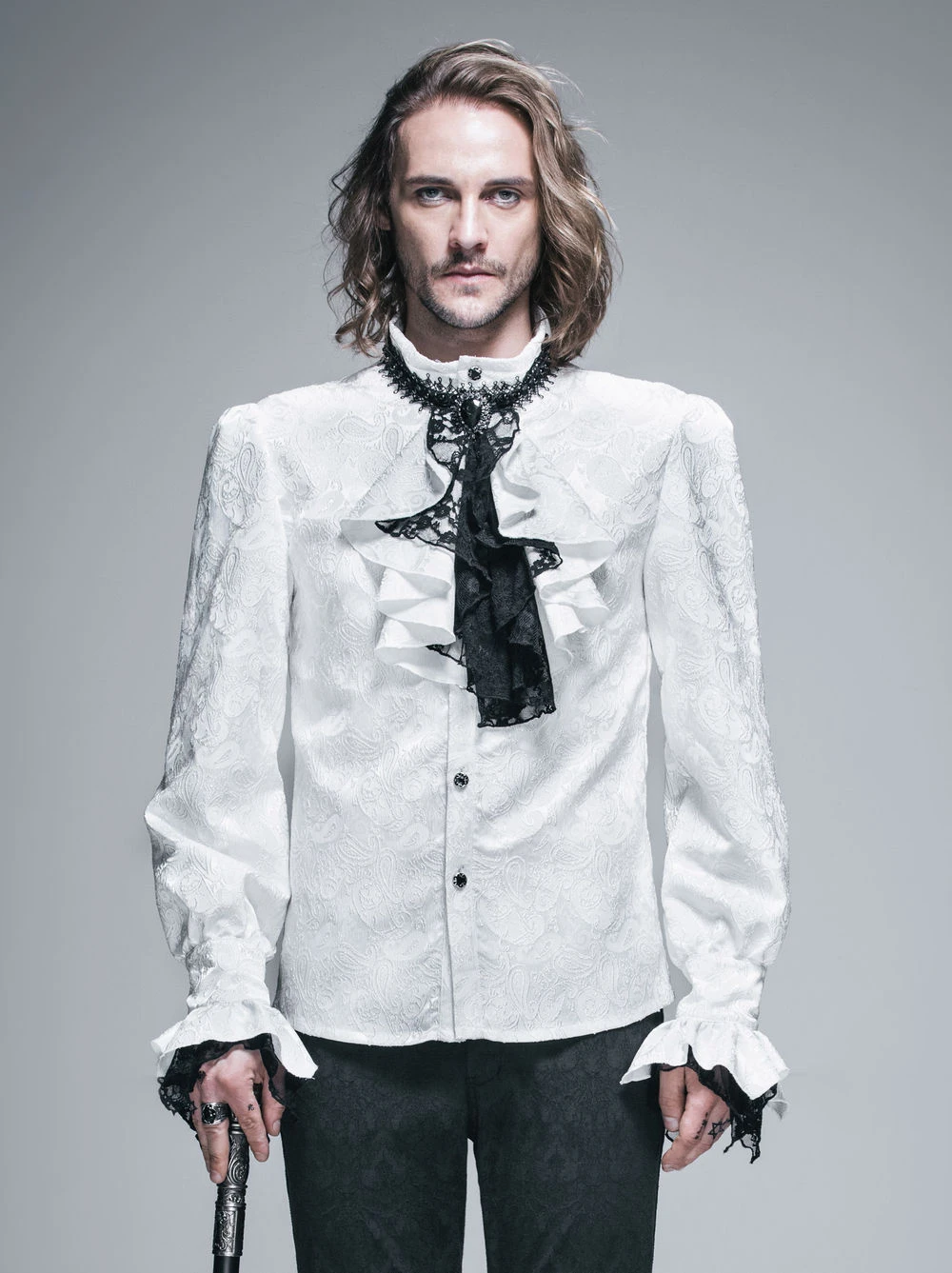 Chemise Gothique Vampire Blanche – Image 2