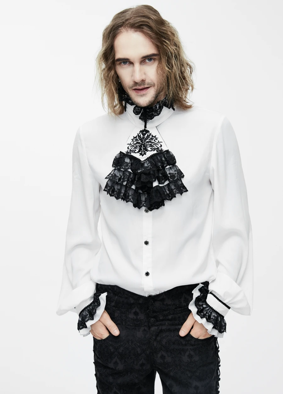 Chemise Gothique Blanche à Jabot – Image 2
