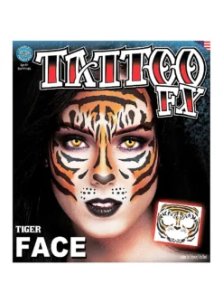 Tatouage Adhésif De Visage De Tigre