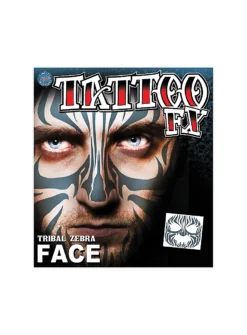 Tatouage Adhésif Tribal De Visage De Zèbre