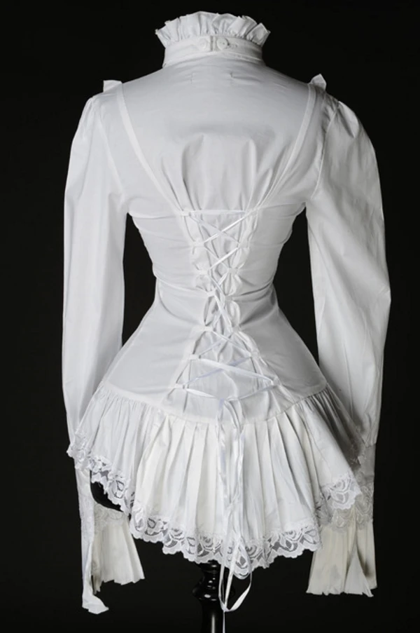 Chemisier Gothique Victorien Blanc – Image 4